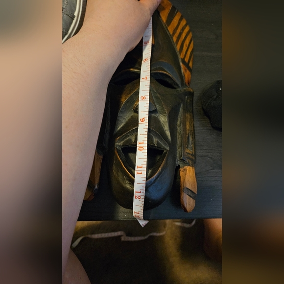 Vintage African Kenya Wooden Hand Crafted Tribal Folk Face Mask - Picture 3 of 4